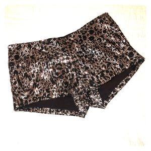 Bebe leopard Sequin shorts